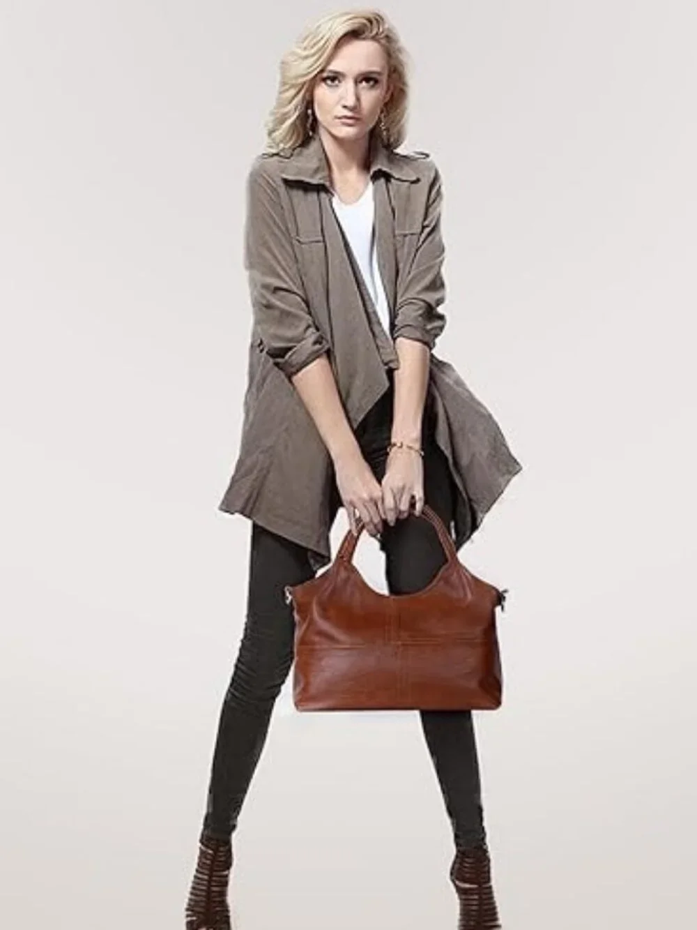 Medium Vegan Leather Purse for Women with Detachable Satchel Strap Ladies Handbg